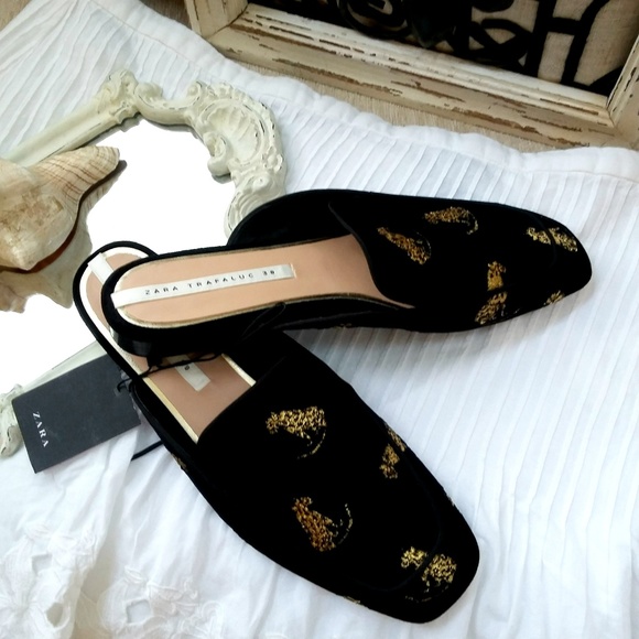zara animal print mules